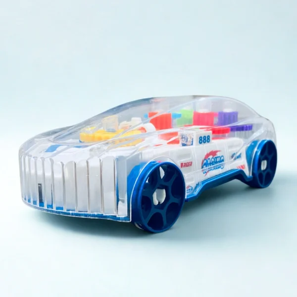360° Rotating Transparent Gear Car for Kids